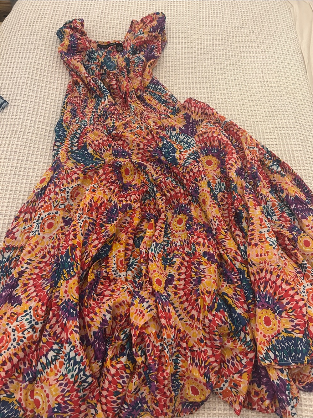 Grace Elements Multicolor Floral Maxi Dress Yellow, Pink, Purple,Blue BOHO VACAY